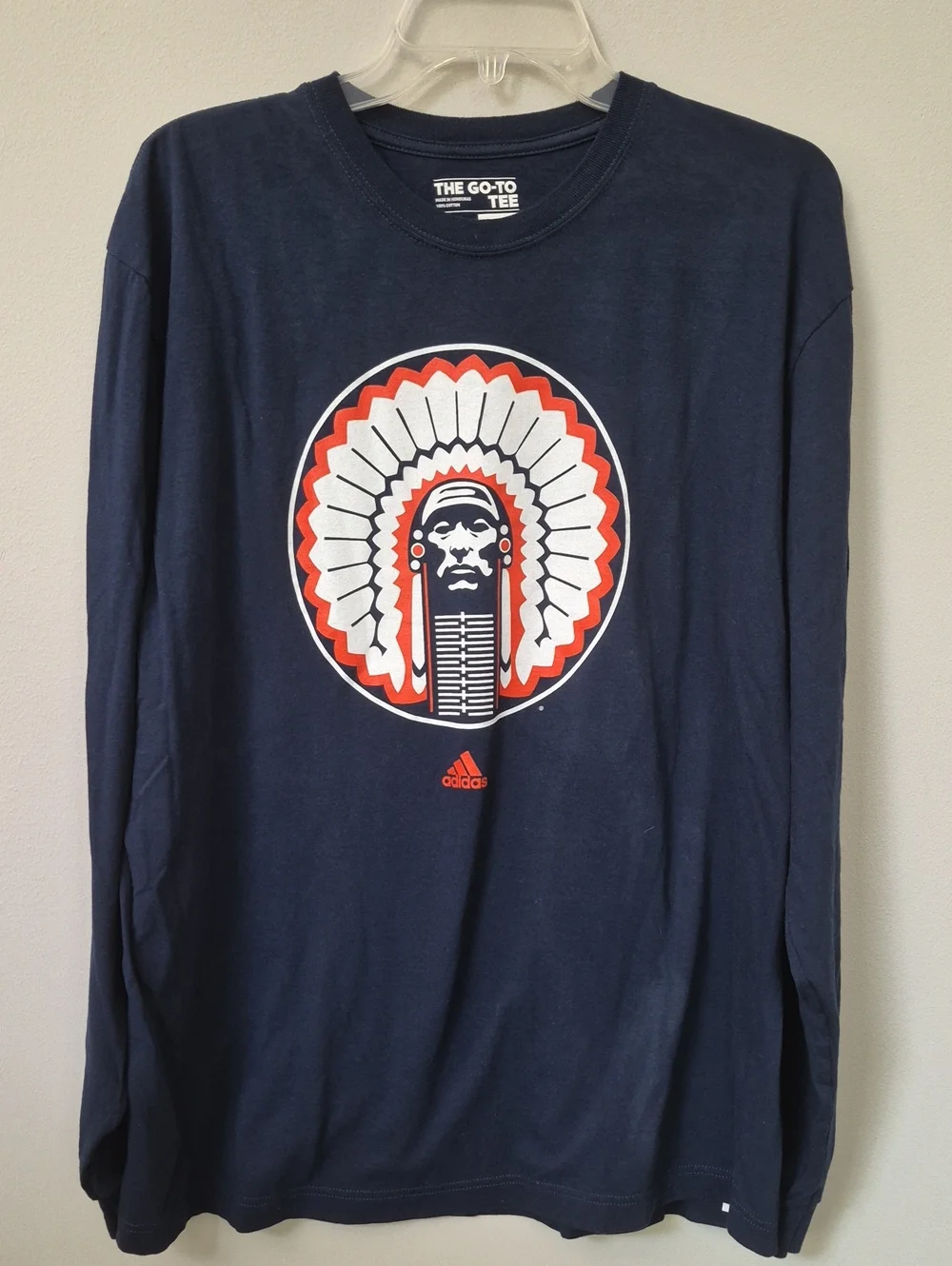 adidas NCAA Tee Shirt Mens XL University Of Illinois Chief Illiniwek Graphic